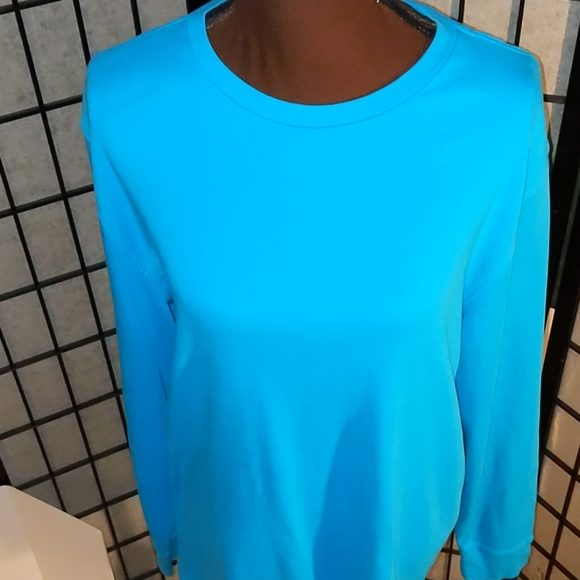 Saddlebred Men's Turquoise Cotton Pullover - Picture 6 of 7